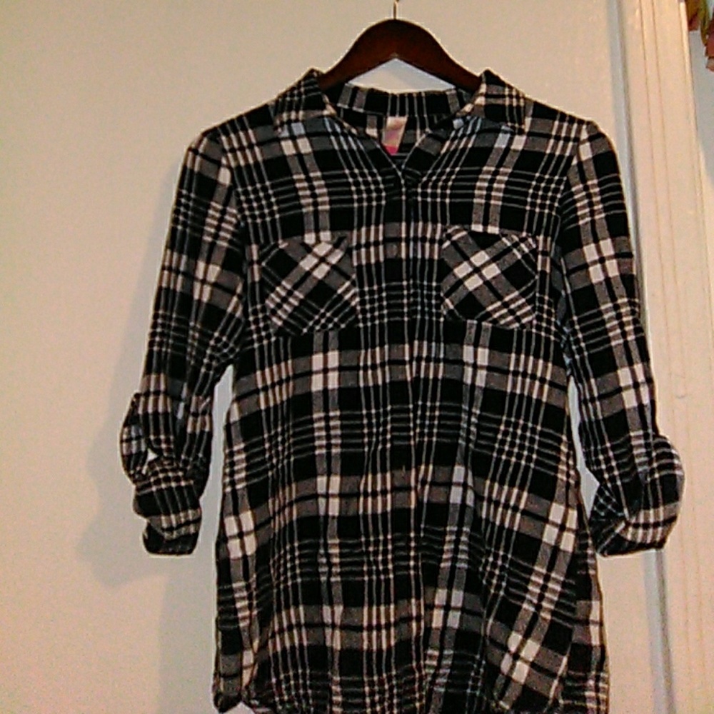 Black and White Plaid Shirt